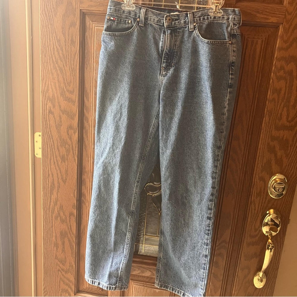 Tommy Hilfiger‎ Classic Fit Light Wash Blue Jeans Size 12 EUC Straight Leg Y2K